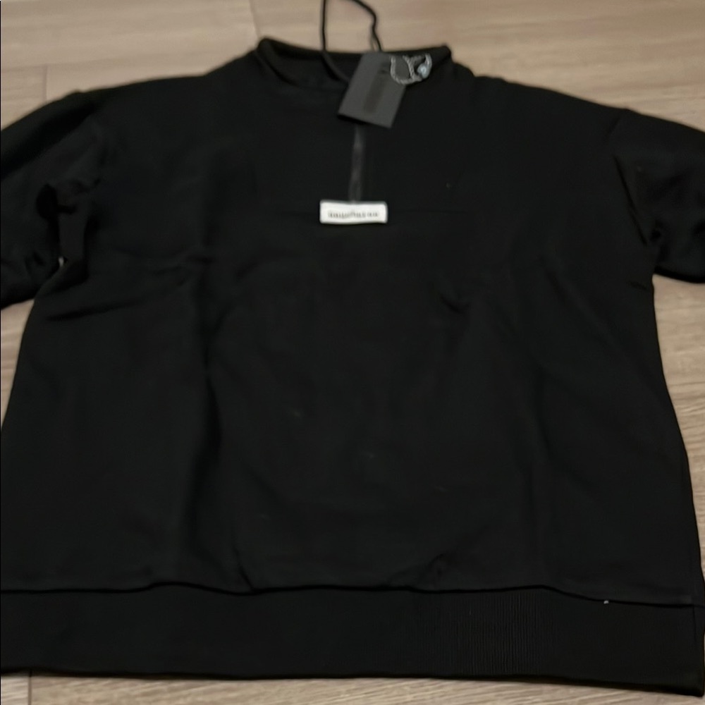 Black Crewneck 3/4 zip Sweatshirt